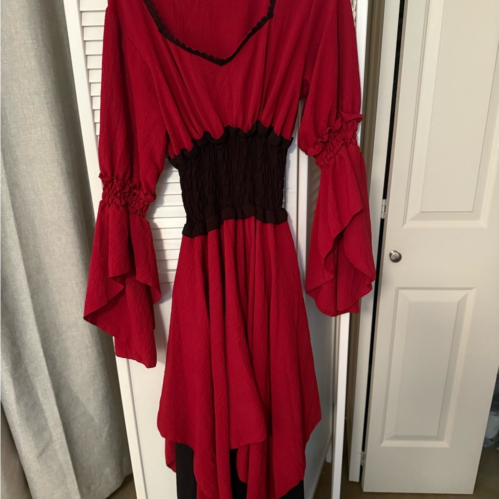Medieval Red and Black Women's Costume Dress